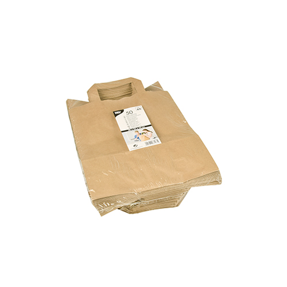 Papstar Tragetaschen, Papier 28 cm x 22 cm x 10 cm braun mit Tragegriff