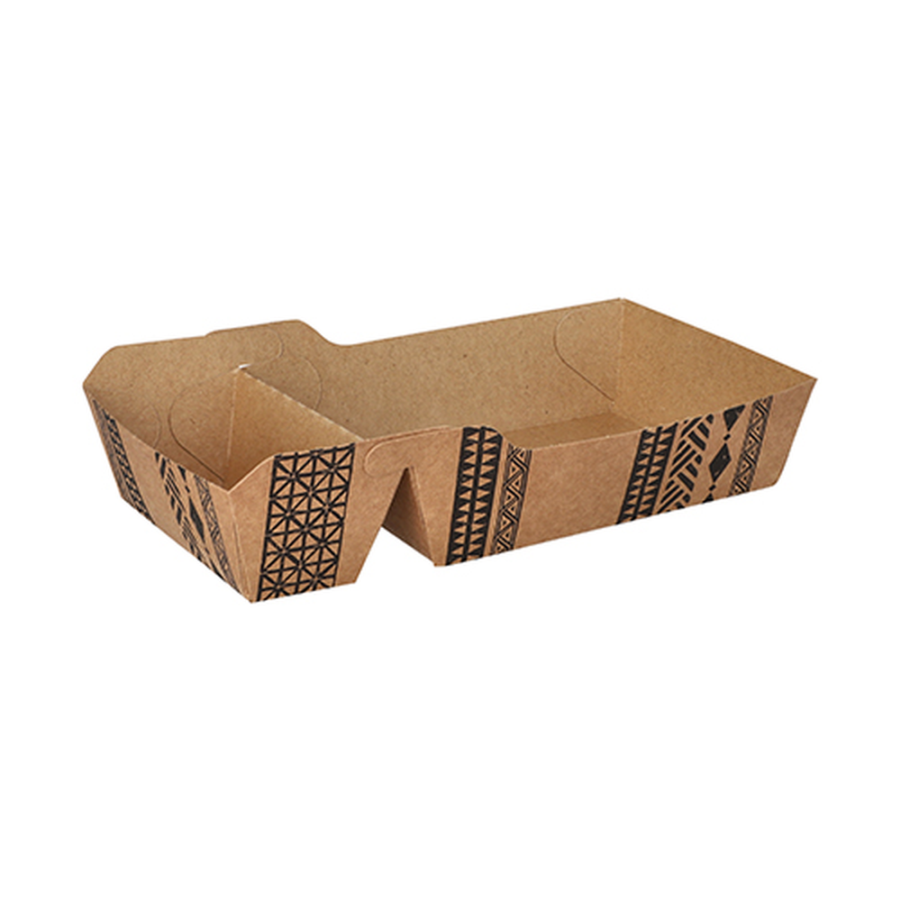PAPSTAR Pommes-Frites-Trays, Pappe 2-geteilt 3,5 cm x 8,5 cm x 16,2 cm braun