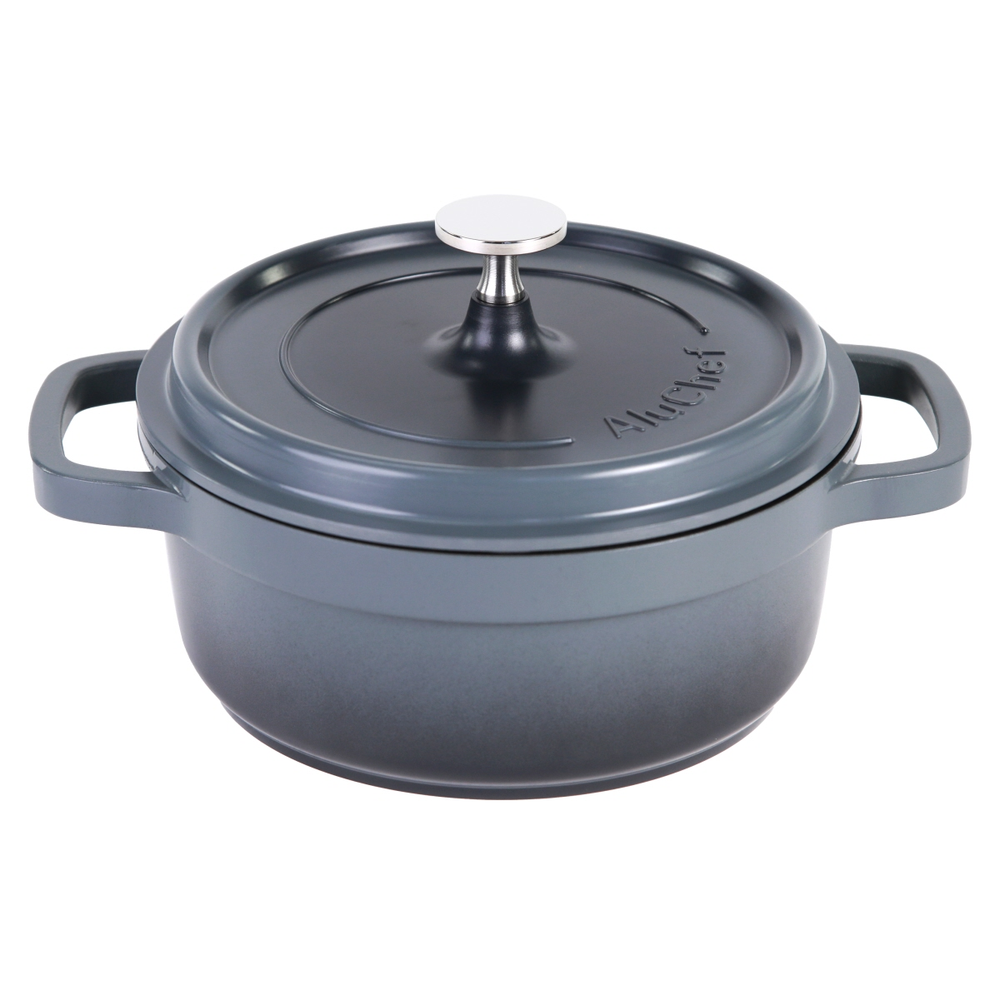 Contacto AluChef® Cocotte, rund 20 cm / grau Durchmesser innen: 20 cm, Höhe: 8 c