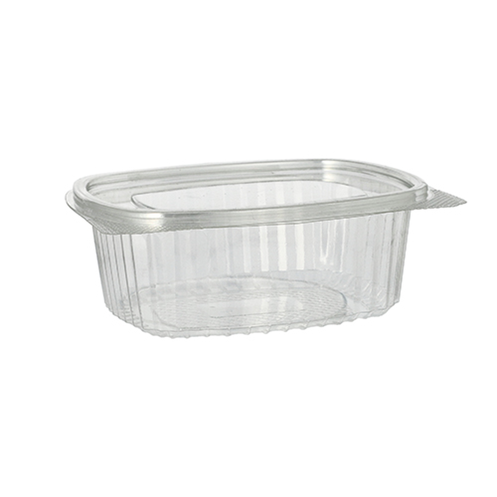 PAPSTAR Feinkost- und Salatschalen mit Klappdeckel, R-PET oval 500 ml 5,5 cm
