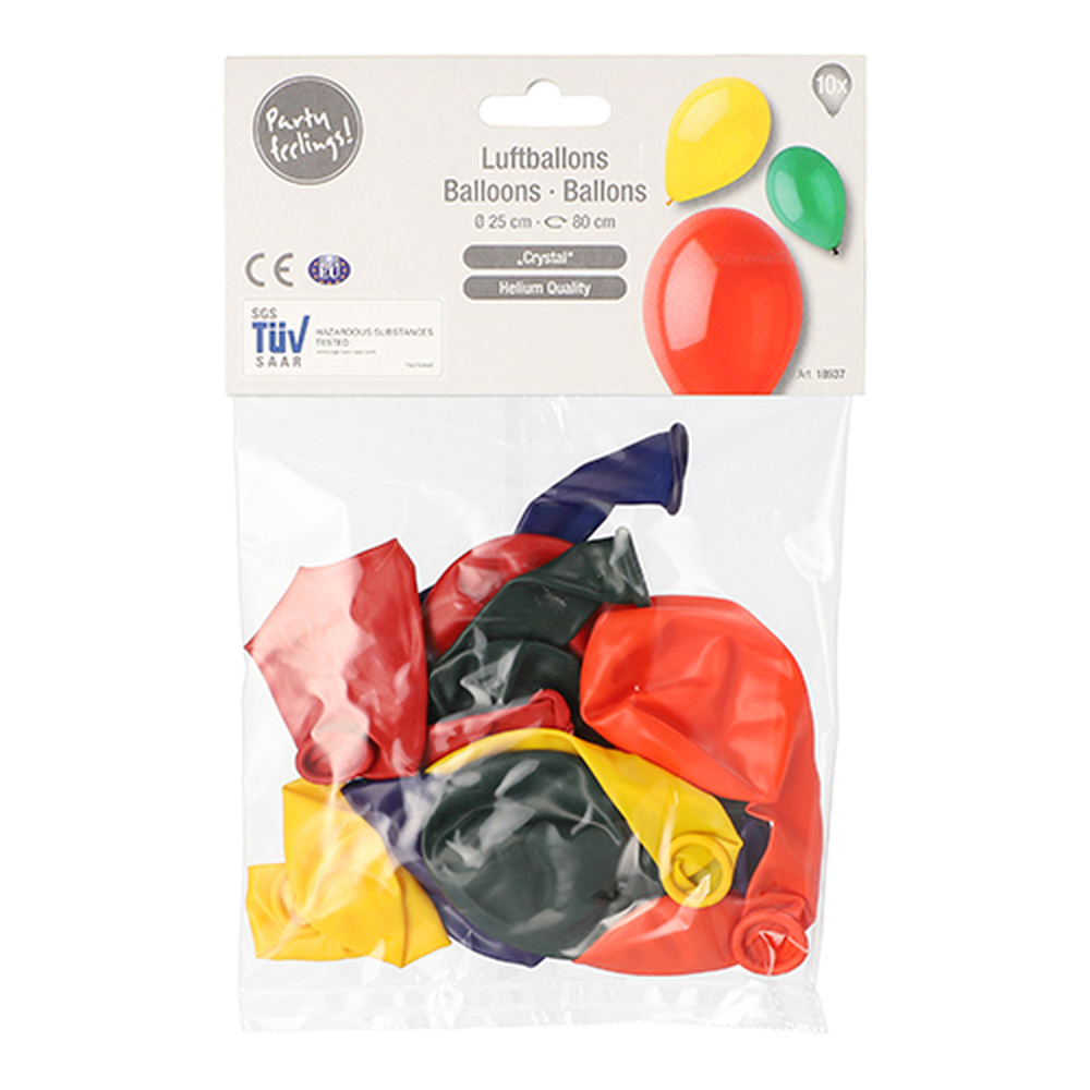 Papstar Luftballons Ø 25 cm farbig sortiert "Crystal"