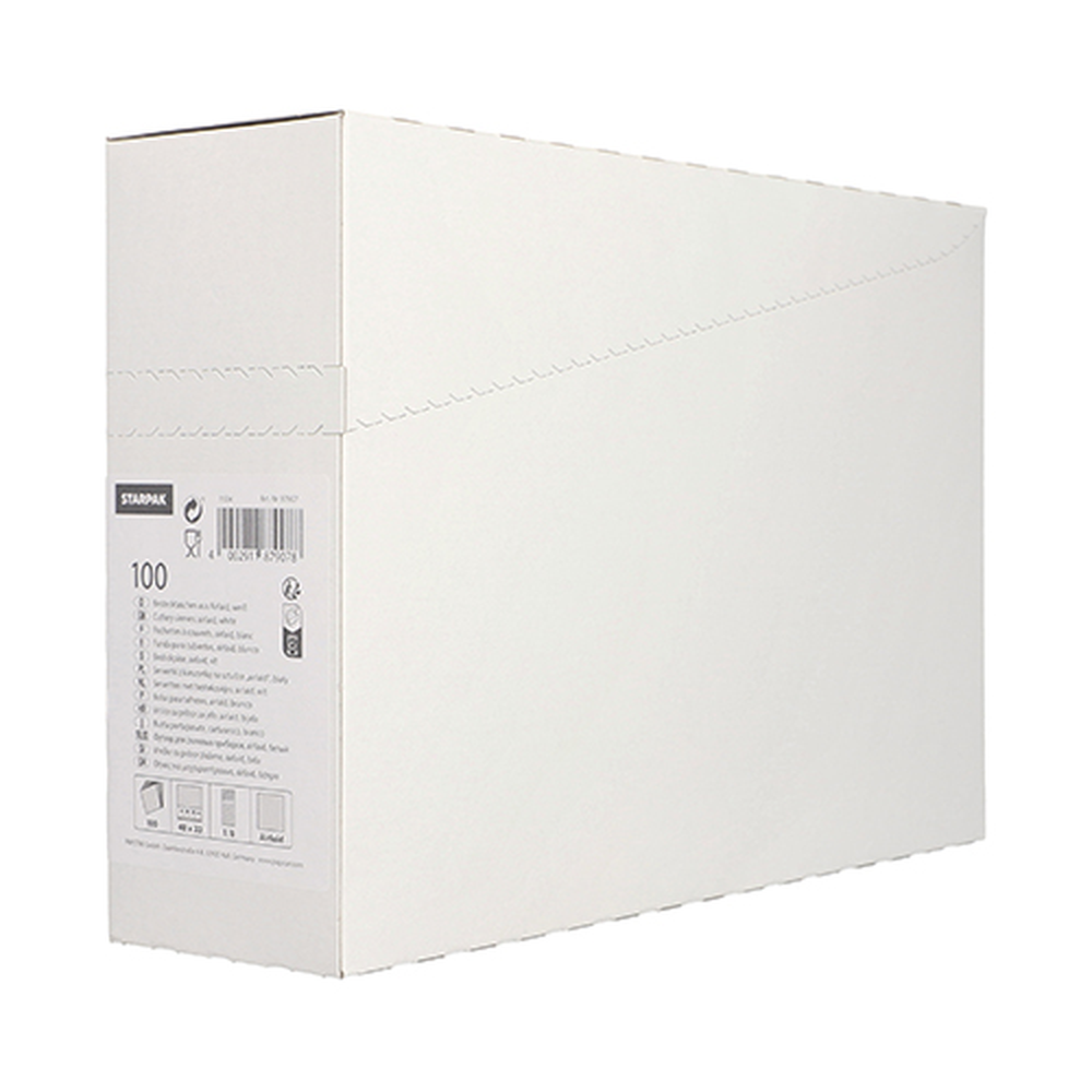 Papstar Bestecktaschen, Airlaid 40 cm x 33 cm weiss mit Besteckfalz