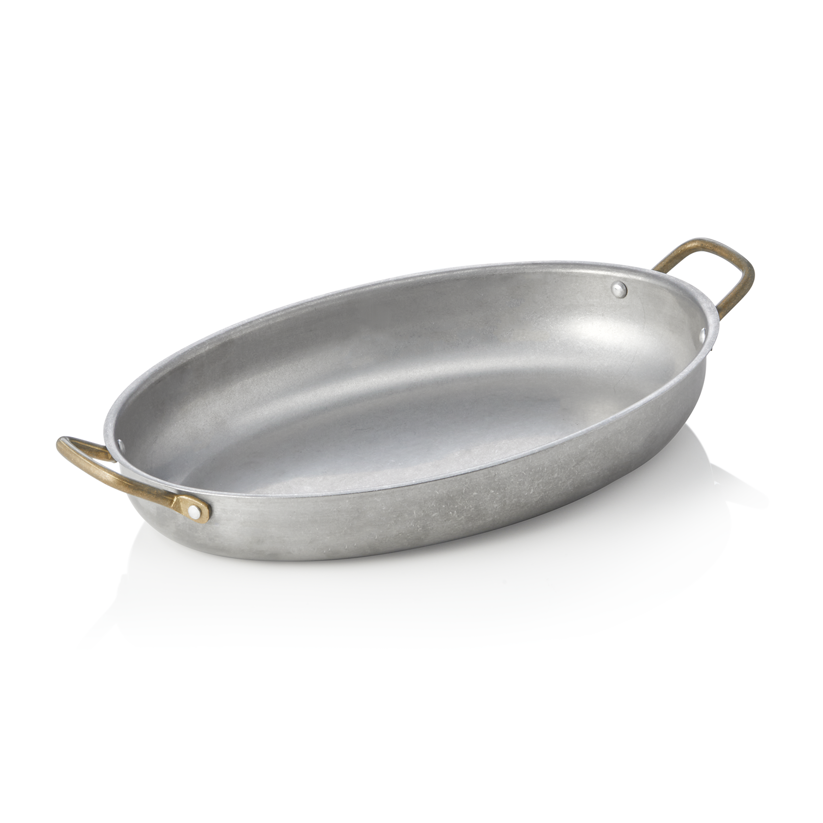 WAS Servierpfanne STEEL & STYLE VINTAGE mit 2 Messinggriffen, 31 x 22 x 4,5 cm, 