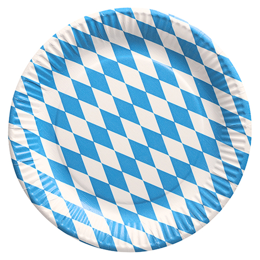 Papstar Teller, Pappe rund Ø 23 cm "Bayrisch Blau"