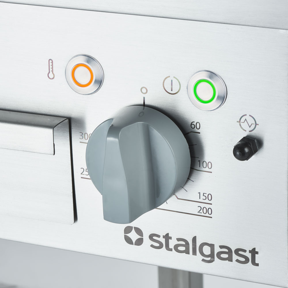 Stalgast Elektro-Griddleplatte als Standgerät - glatt, Unterbau offen, 400 x 700