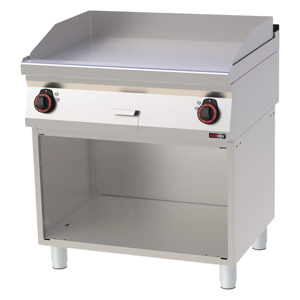 RM Gastro Grillplatte 80x51 elektrisch verchromt glatt mit Unterbau 400 V / REDF