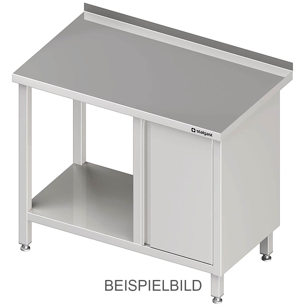 Stalgast Arbeitstisch mit Grundboden, 800x600x850 mm, mit Flügeltürschrank recht