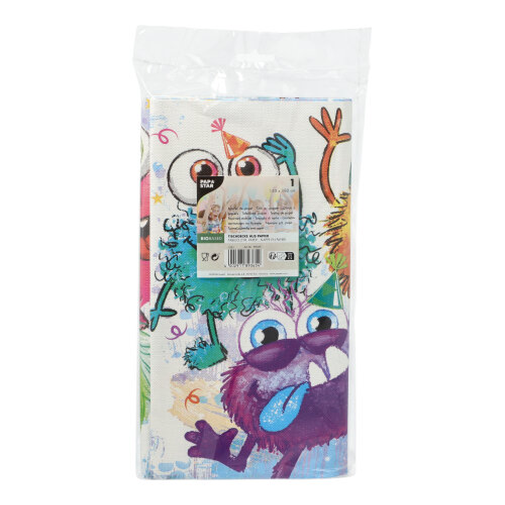 Papstar Tischdecke, Papier 120 cm x 180 cm "Funny Monsters"