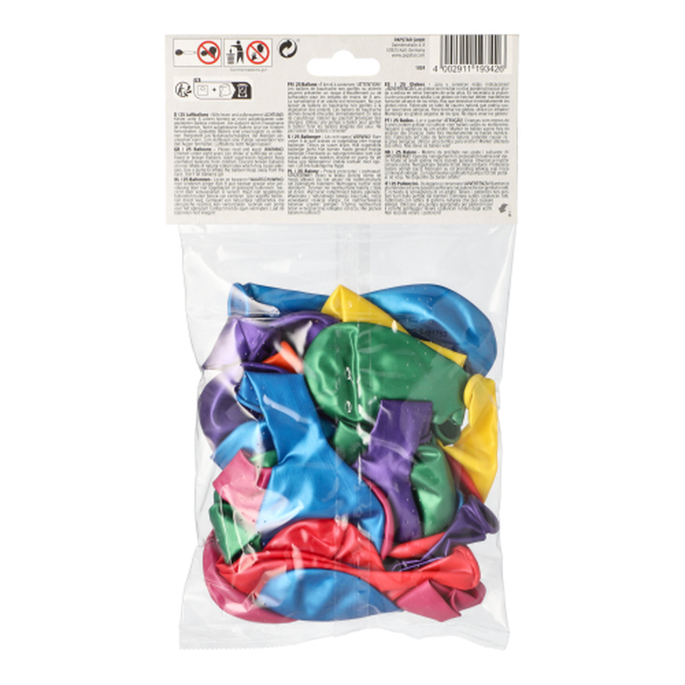 Papstar Luftballons Ø 25 cm farbig sortiert "Metallic"