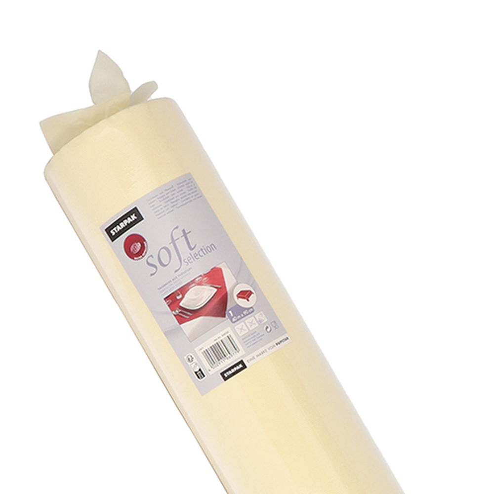 Papstar Tischdecke, stoffähnlich, Vlies "soft selection" 40 m x 0,9 m creme