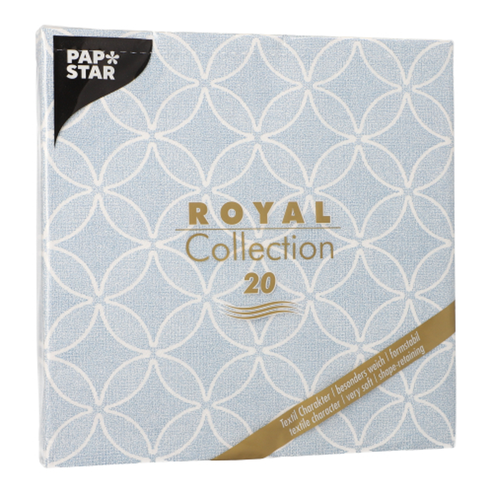 PAPSTAR Servietten ROYAL Collection 1/4-Falz 40 cm x 40 cm arktikblau Cir