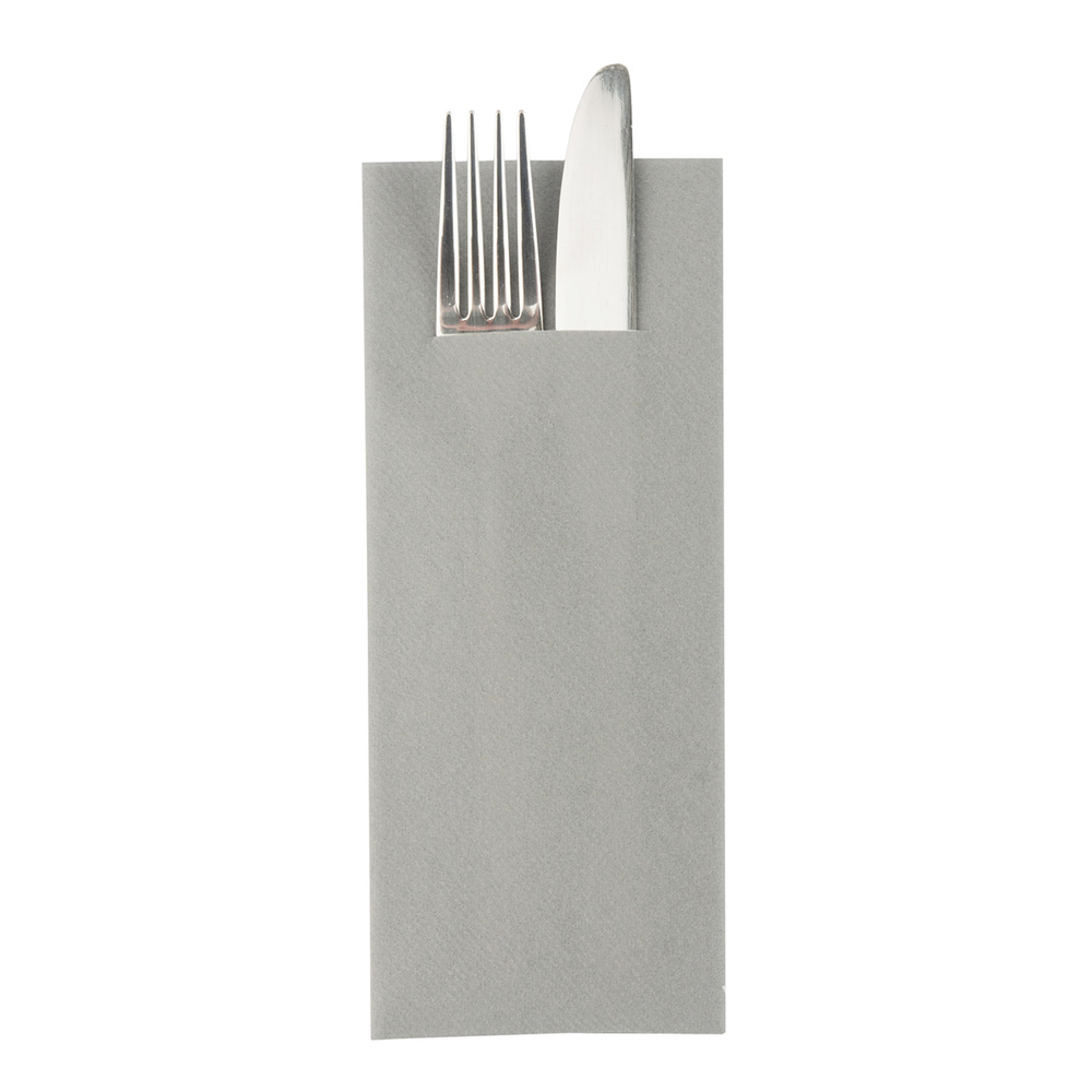 Mank Pocket-Napkins Basic grau 40 x 33 cm 1/8 Falz