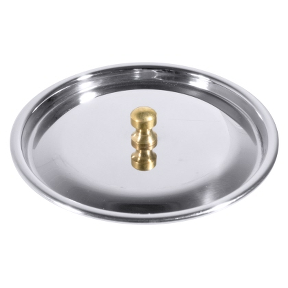 Contacto Deckel 12 cm Edelstahl mit Messinggriff