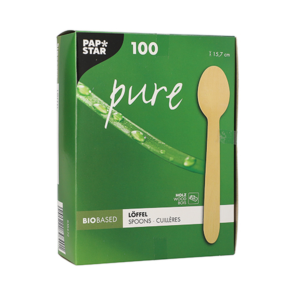 Papstar Löffel, Holz "pure" 15,7 cm