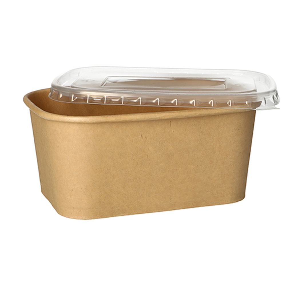 PAPSTAR Verpackungsbecher, Pappe rechteckig 1000 ml 7,5 cm x 17,3 cm x 12,3 c