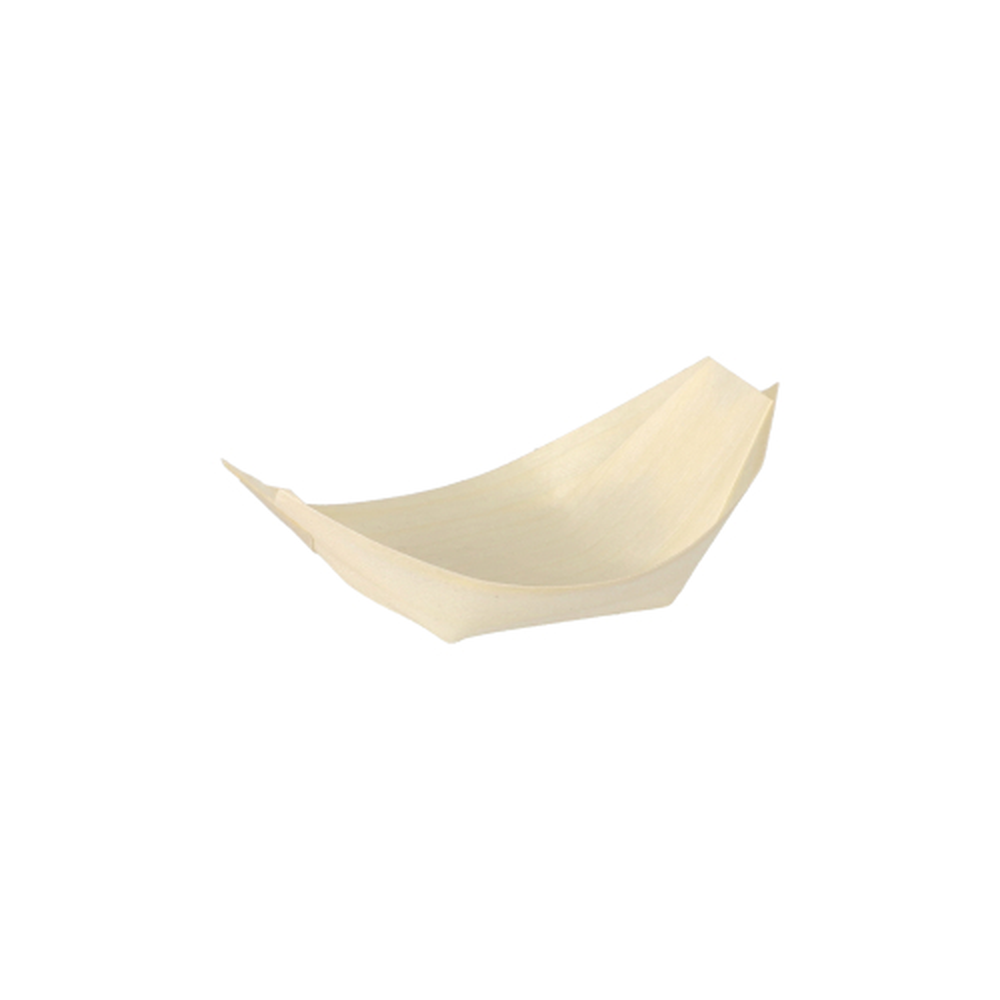Papstar Fingerfood - Schalen, Holz "pure" 8,5 cm x 5,5 cm "Schiffchen"