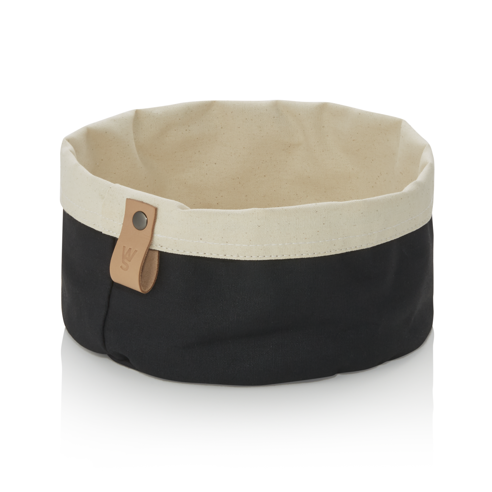 WAS Brottasche FLIP COTTON, Ø 20 cm, Höhe 12 cm, schwarz/cream, Canvas
