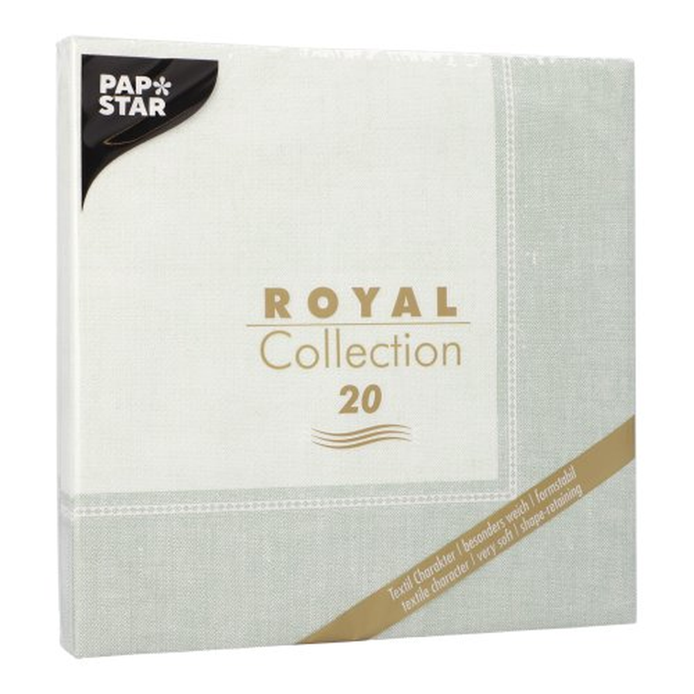Papstar Servietten "ROYAL Collection" 1/4-Falz 40 cm x 40 cm jadegrün "Linum"