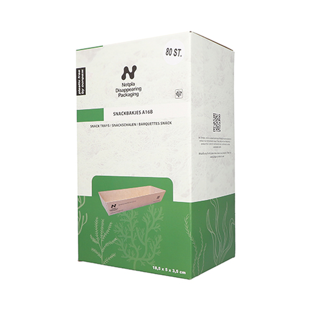 Papstar Snacktrays, Pappe "NOTPLA" 3,5 cm x 5 cm x 18,5 cm braun