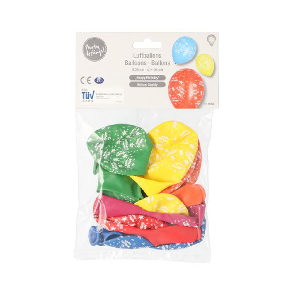 Papstar Luftballons Ø 29 cm farbig sortiert "Happy Birthday"