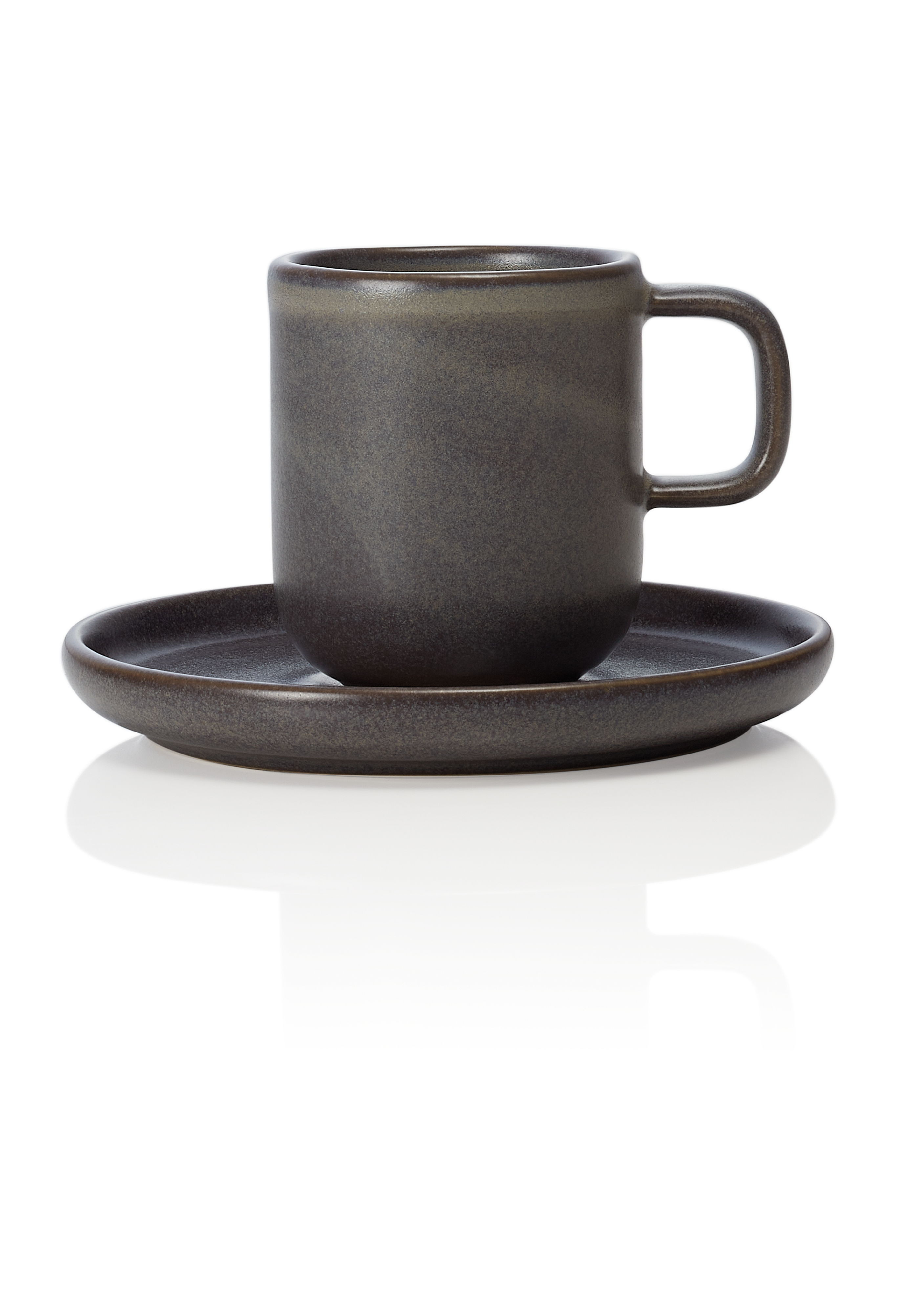 WAS Espresso- und Untertasse Set ROCKZZERO, 90 ml, Set á 6 Stück, stone grey, St