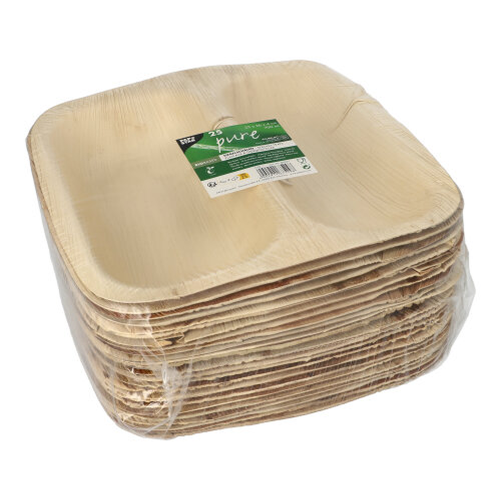 PAPSTAR Siegelschalen Palmblatt pure eckig 700 ml 4 cm x 25 cm x 26 cm 2-ge