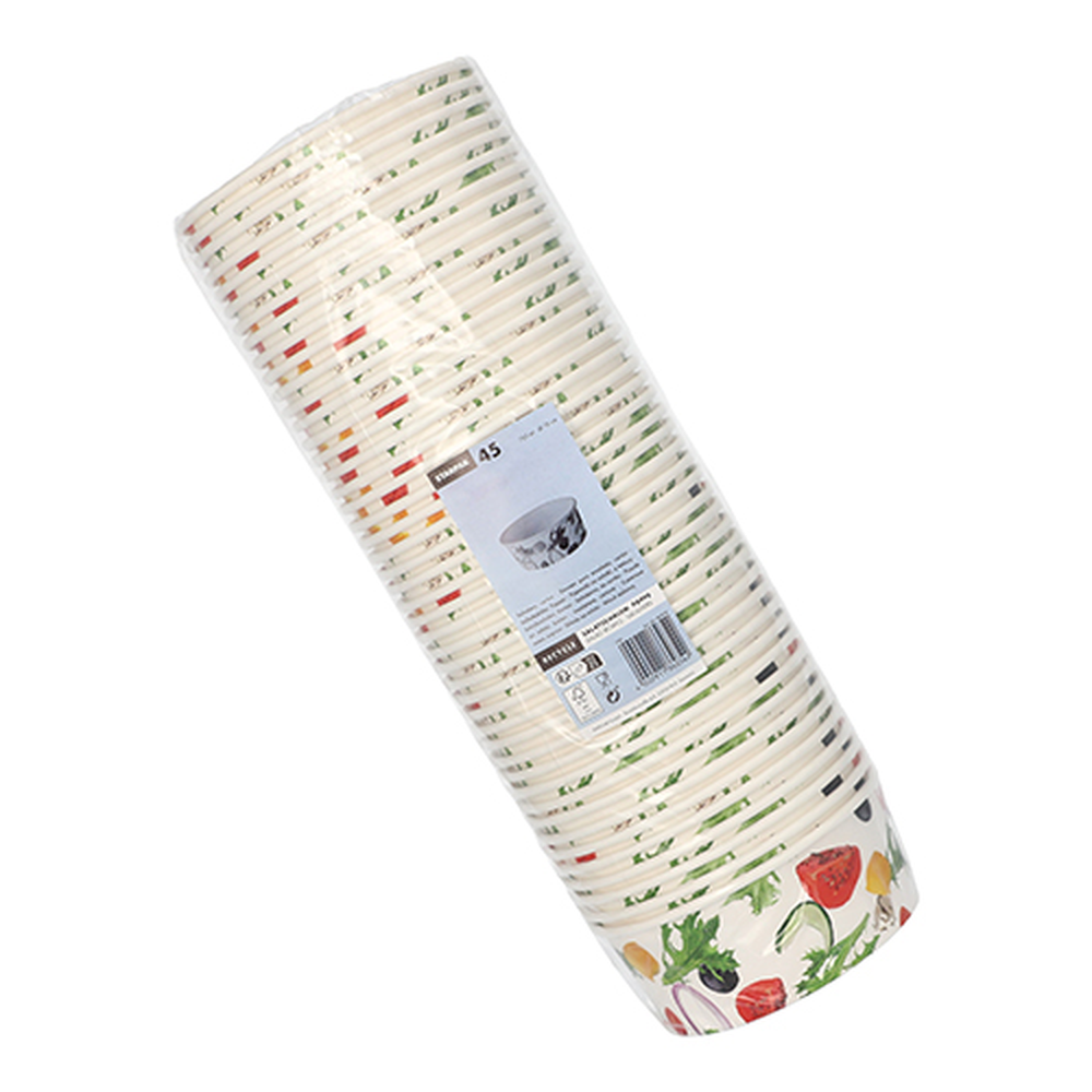 Papstar Salatschalen, Pappe "To Go" 750 ml Ø 15 cm · 6 cm "Salad"