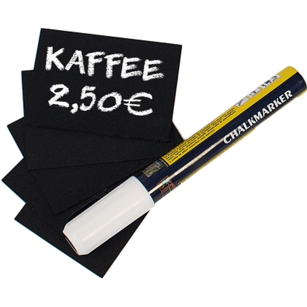 Contacto Schreibtafel, schwarz DIN A8 20-er Set incl. Stift