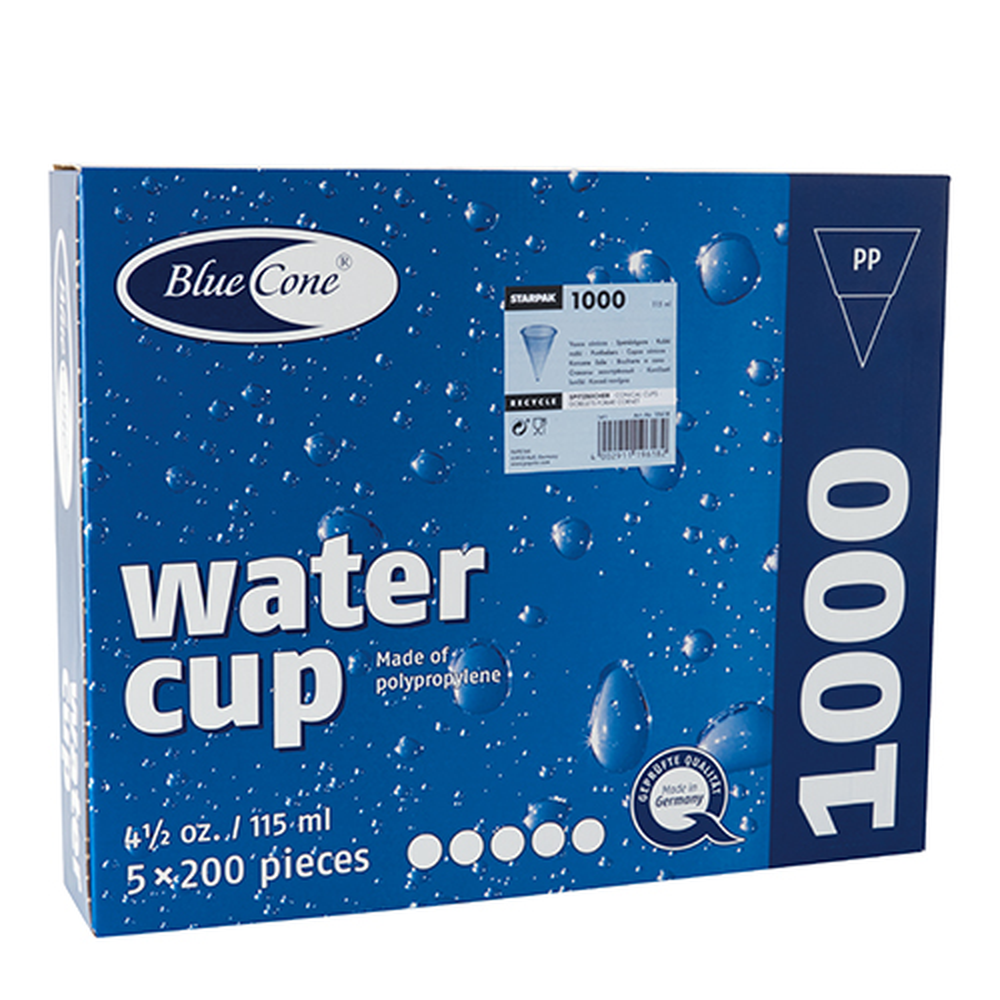 Papstar Spitzbecher, PP 115 ml Ø 7,03 cm · 9,5 cm blau Blue Cone