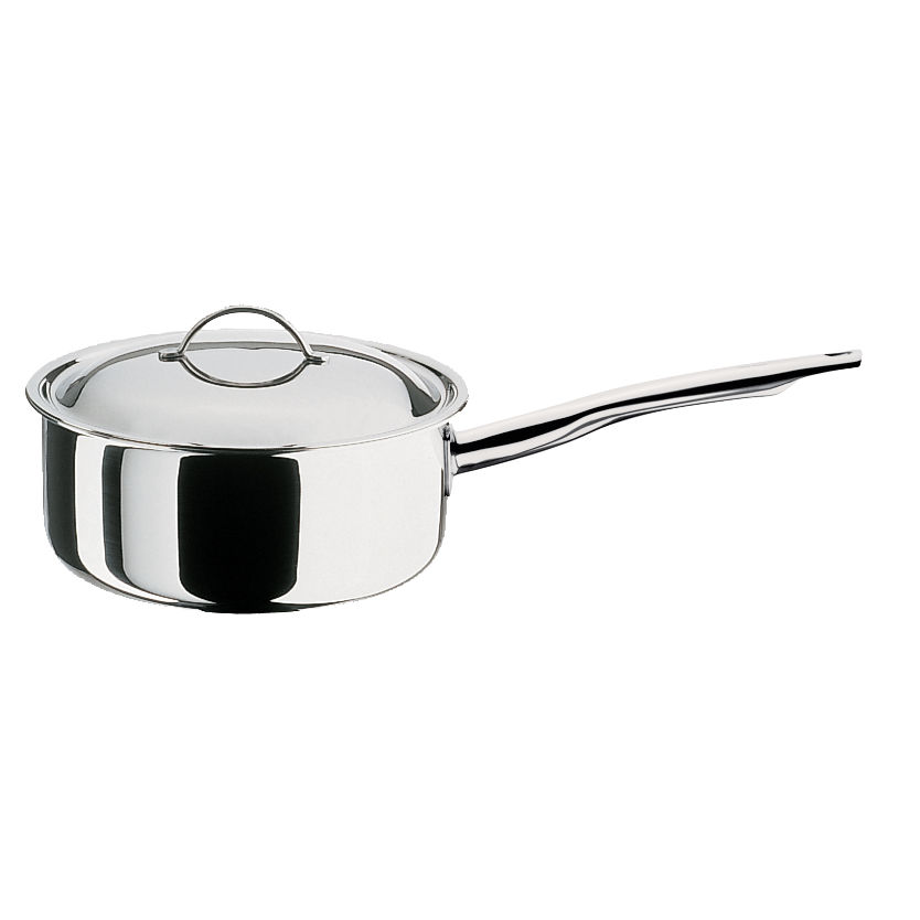 SPRING Stielkasserolle nieder mit Deckel 16 cm Serie CRISTAL