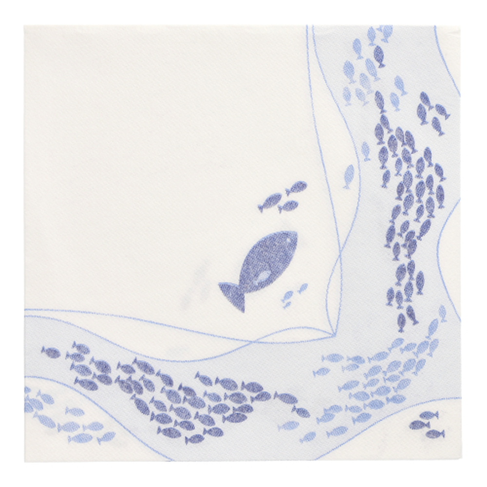 Papstar Servietten "ROYAL Collection" 1/4-Falz 40 cm x 40 cm "Fish"