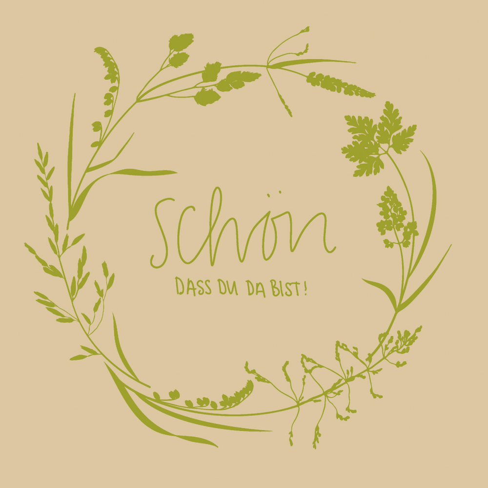Mank Serviette Schön, dass du da bist recycling 24 x 24 cm 1/4 Falz