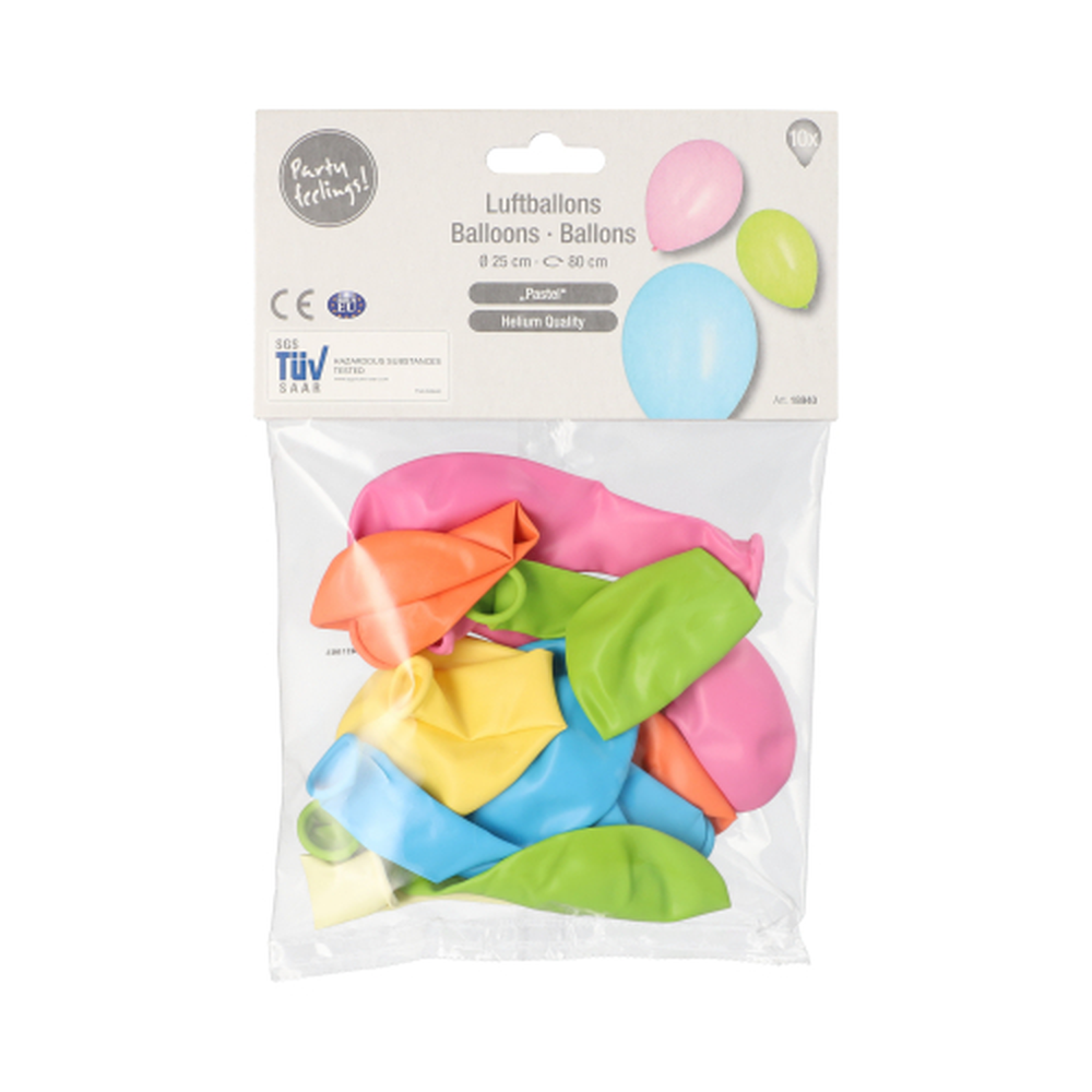 Papstar Luftballons Ø 25 cm farbig sortiert "Pastel"