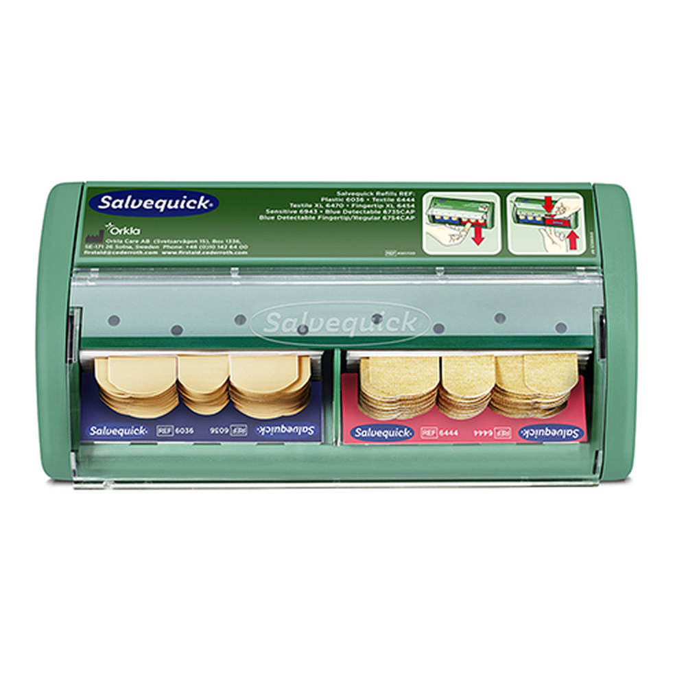 Papstar "Cederroth" Salvequick, Pflasterspender 11,4 cm x 22,6 cm x 5,4 cm grün