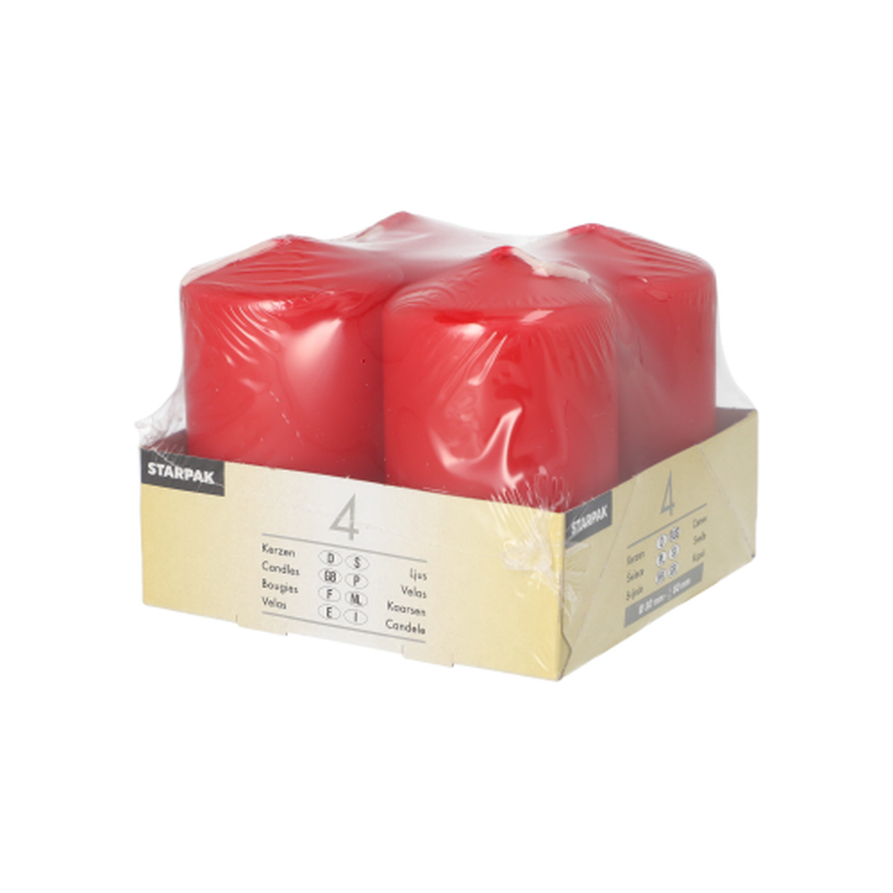 Papstar Stumpenkerzen Ø 50 mm · 80 mm rot