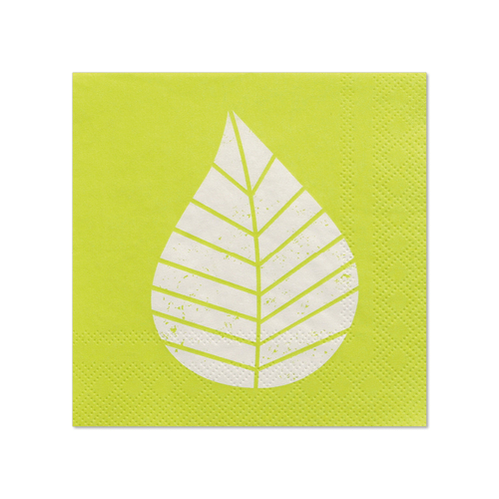 Papstar Servietten, 3-lagig 1/4-Falz 25 cm x 25 cm grün "Graphic Leaves"