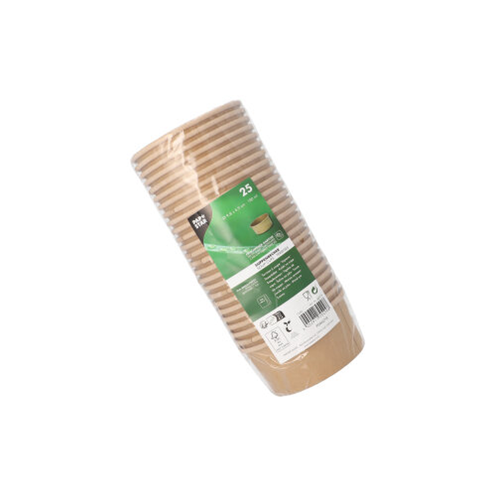 Papstar Suppenbecher, Pappe rund 180 ml Ø 9,8 cm · 4,9 cm braun