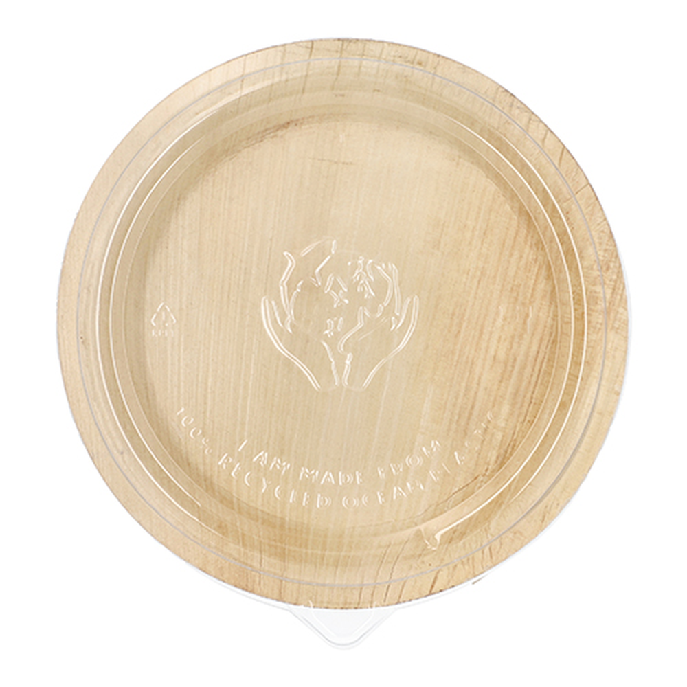 PAPSTAR Teller, Palmblatt rund 500 ml Ø 23 cm · 5,3 cm mit rPET Deckel Kombi