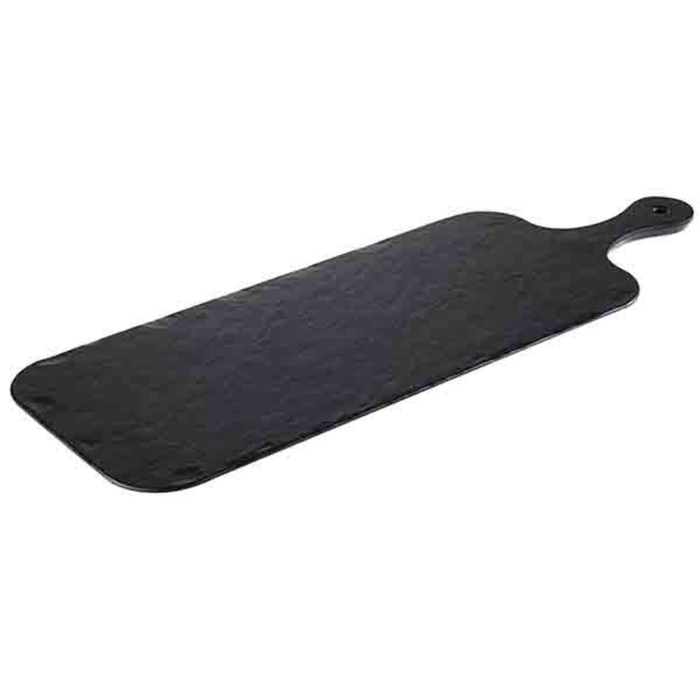 APS Tablett -SLATE ROCK- 48 x 20 cm, H: 1,5 cm , Melamin, schwarz, Schieferlook