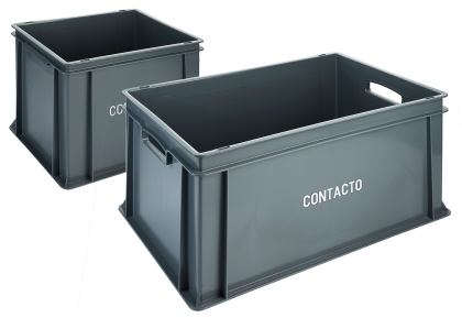 Contacto Stapel-Transportkasten, flach 60 x 40 x 21,5 cm, grau