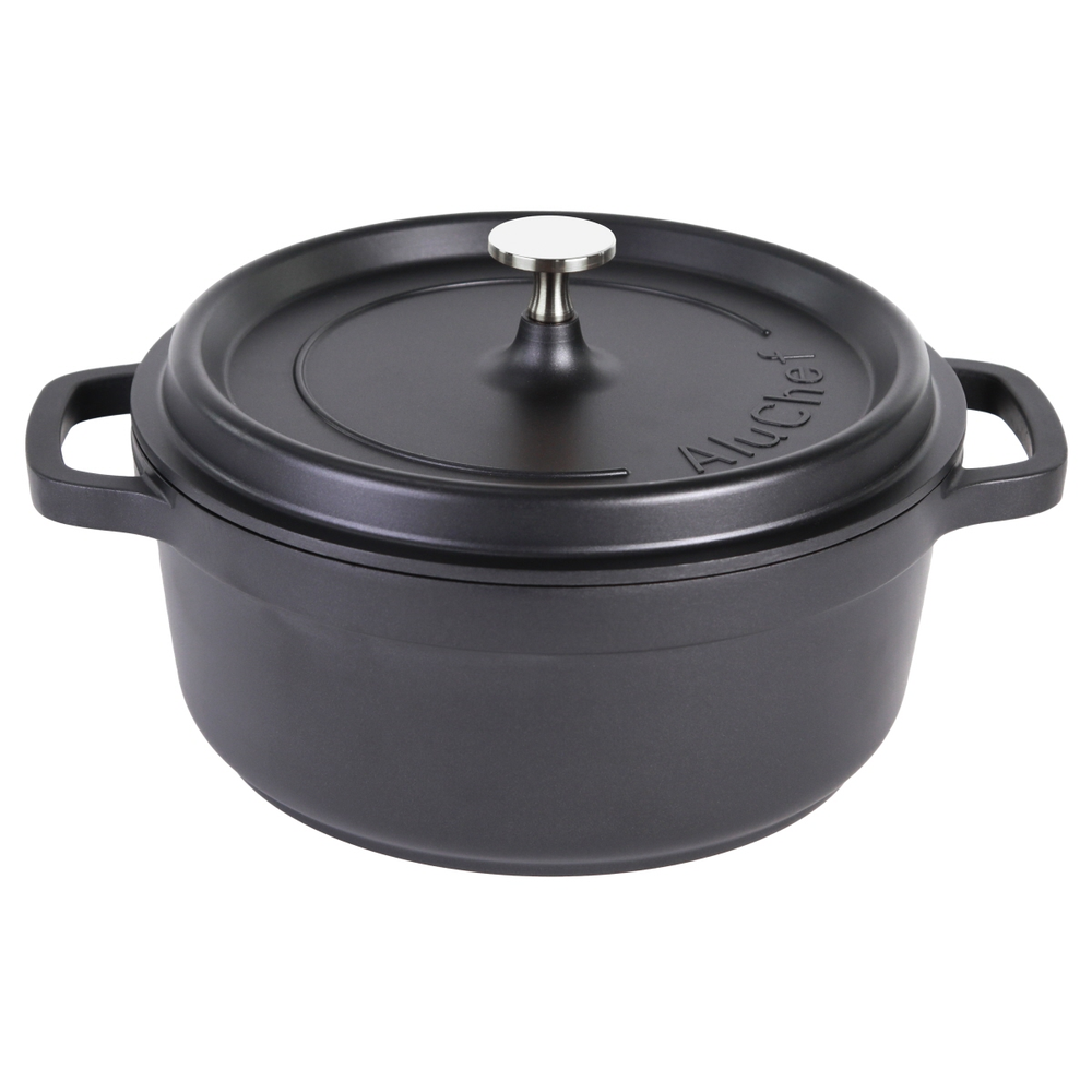 Contacto AluChef® Cocotte, rund 24 cm / schwarz Durchmesser innen: 24 cm, Höhe: 