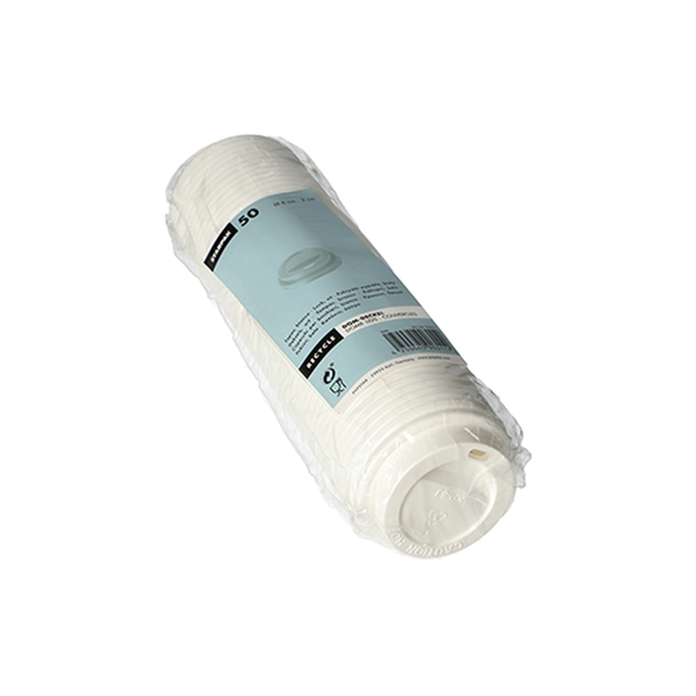 Papstar Dom-Deckel, PS "To Go" rund Ø 6,3 cm · 2 cm weiss