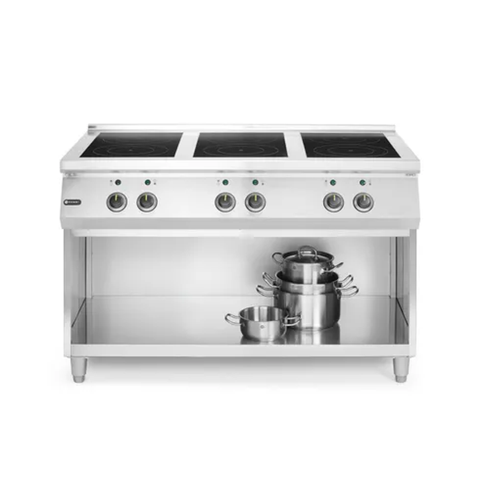 induction cooktop, Herd, Edelstahl, vier Brenner, ohne Ofen