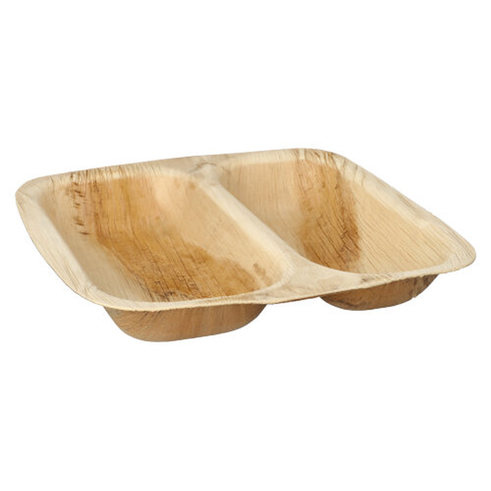 PAPSTAR Siegelschalen Palmblatt pure eckig 700 ml 4 cm x 25 cm x 26 cm 2-ge
