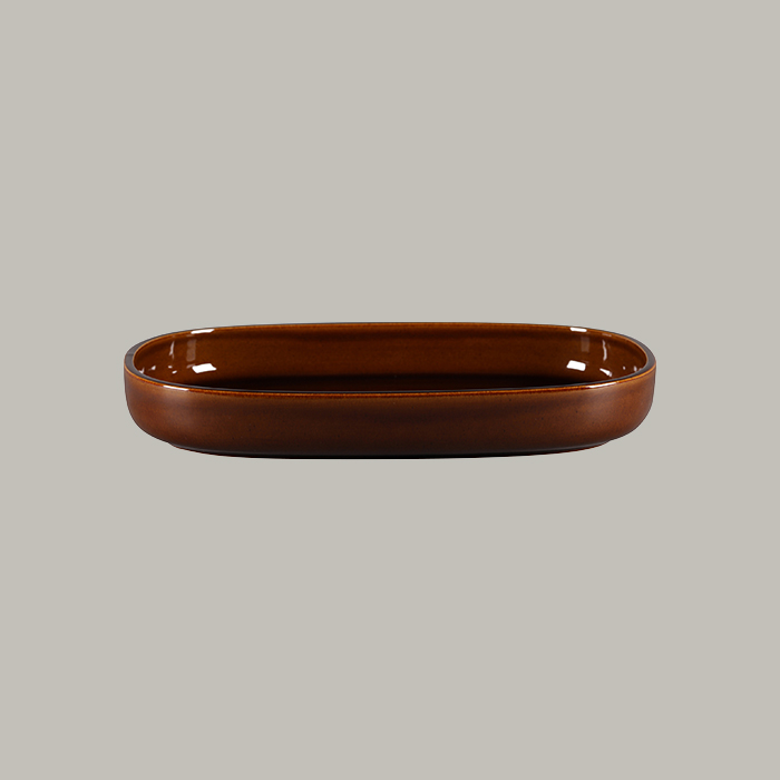 RAK Platte oval tief - honey  Serie: Ease L 33.2 cm / W 23.2 cm / Ht. 4.5 cm / C