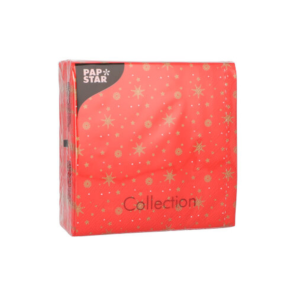Papstar Servietten, 3-lagig 1/4-Falz 25 cm x 25 cm "Plain Christmas Trees"