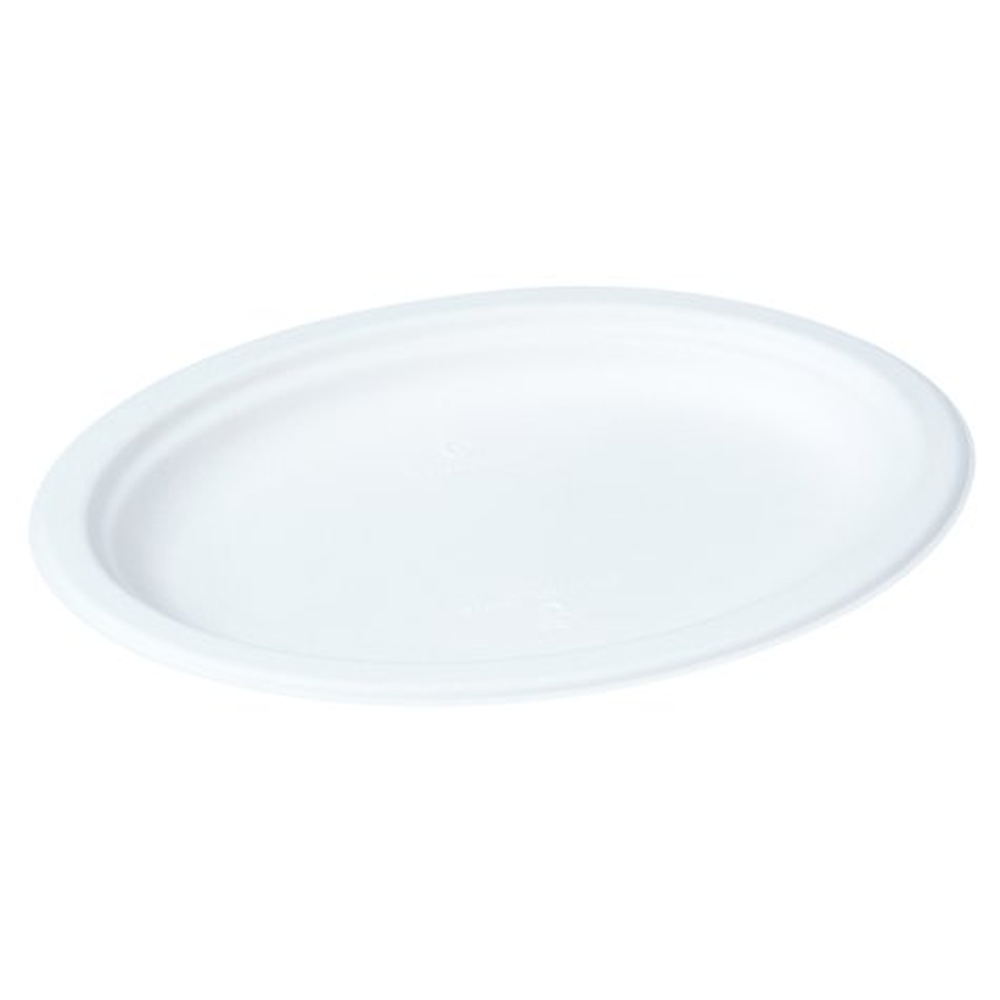 Pacovis Teller Zuckerrohr weiss, 260x195x20mm, oval 500 Stück im Karton