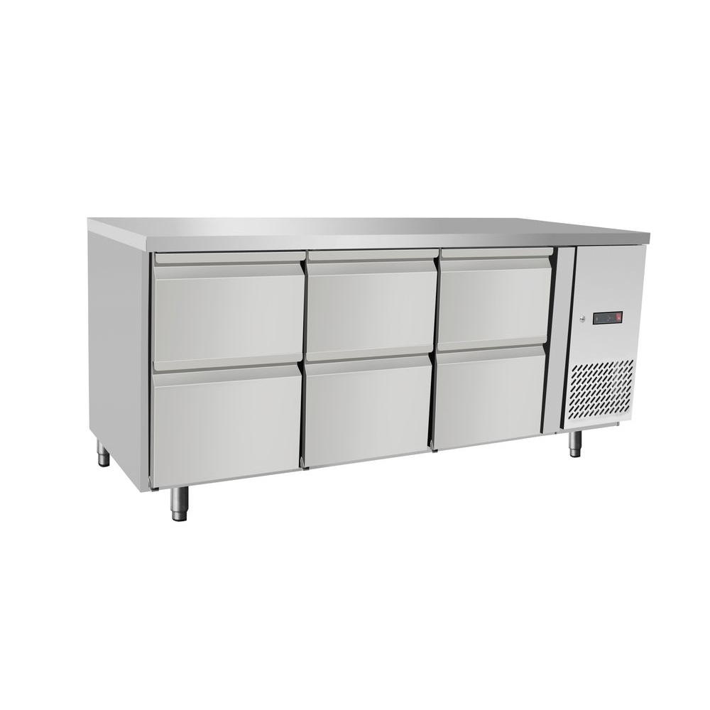 Kühltheke, Schubladenschrank, Gehäuse aus Edelstahl, Unterbaukühlschrank, Gewerbekühlung