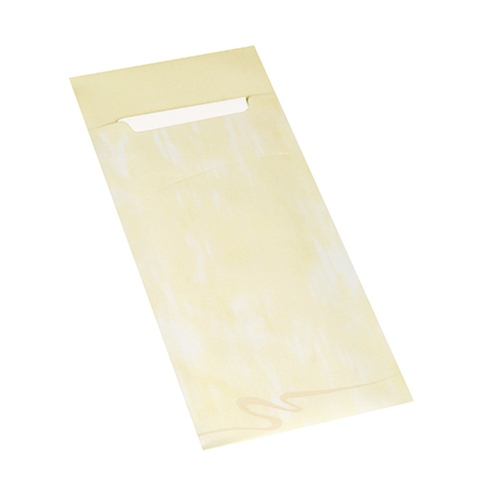 Papstar Bestecktaschen 20 cm x 8,5 cm creme inkl. weißer Serviette