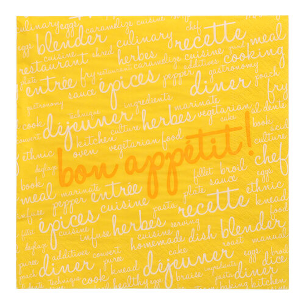 Papstar Servietten, 3-lagig 1/4-Falz 40 cm x 40 cm gelb "Table Pleasures"